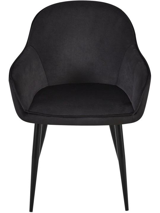 Juego de 2 sillas de comedor Boise terciopelo, negro