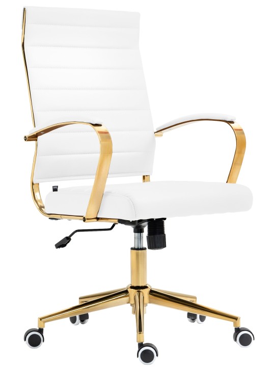 Silla de oficina Havana polipiel, blanco