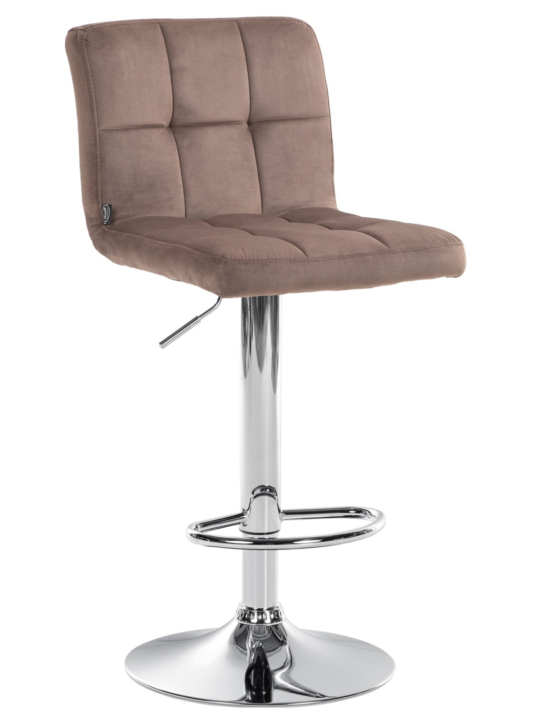 Taburete de bar Peru terciopelo cromo, marrón