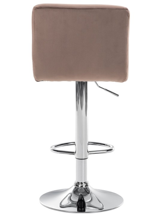 Taburete de bar Peru terciopelo cromo, marrón