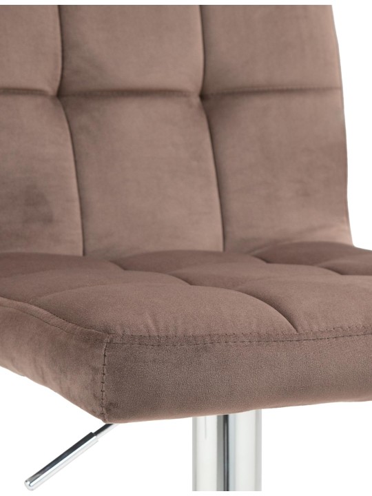 Taburete de bar Peru terciopelo cromo, marrón