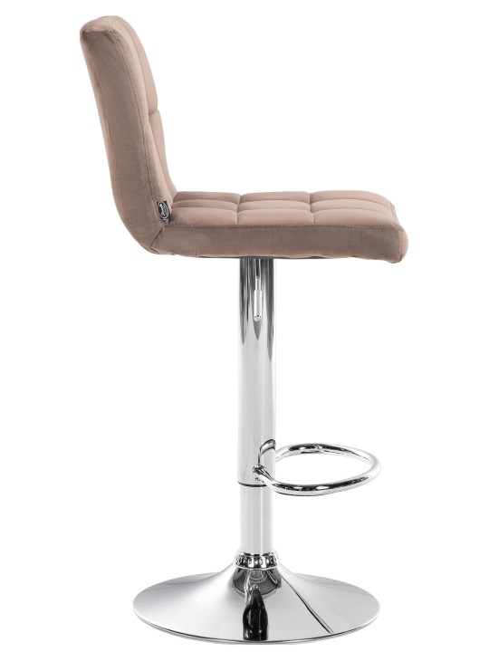 Taburete de bar Peru terciopelo cromo, marrón