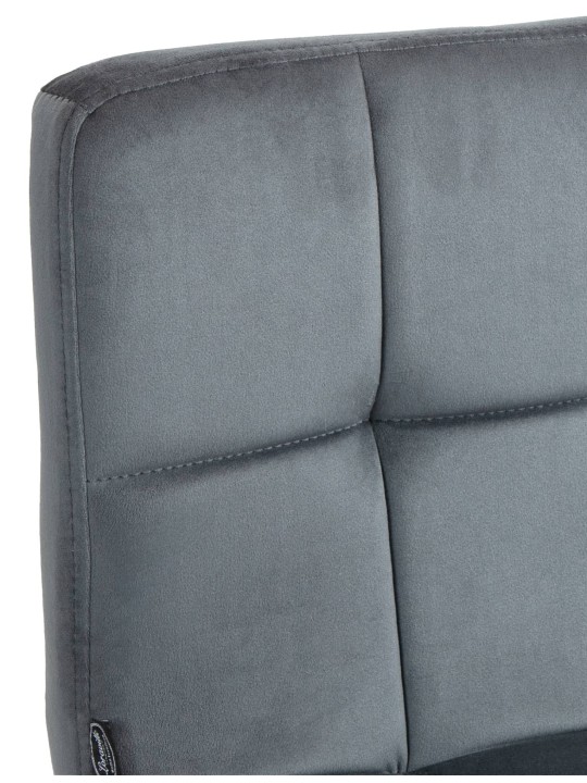 Taburete de bar Peru terciopelo cromo, gris oscuro