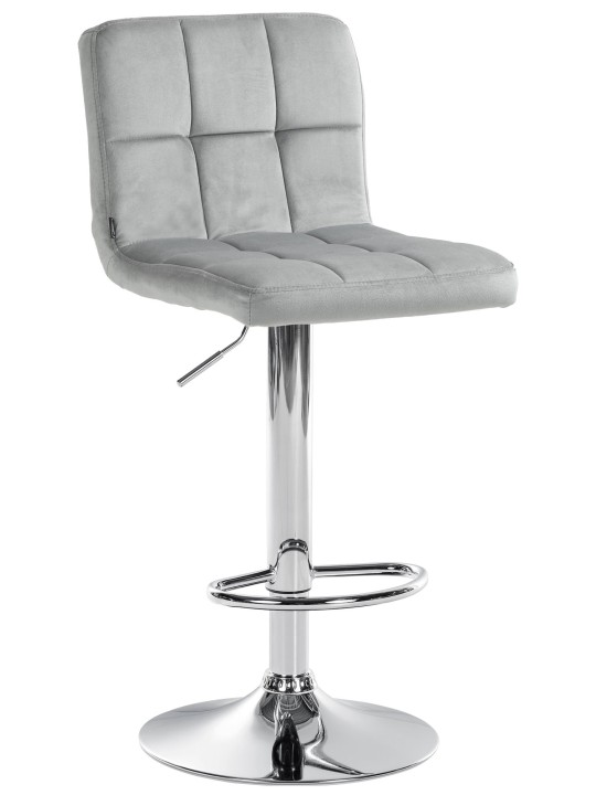 Taburete de bar Peru terciopelo cromo, gris Taburete de bar Peru terciopelo cromo, gris