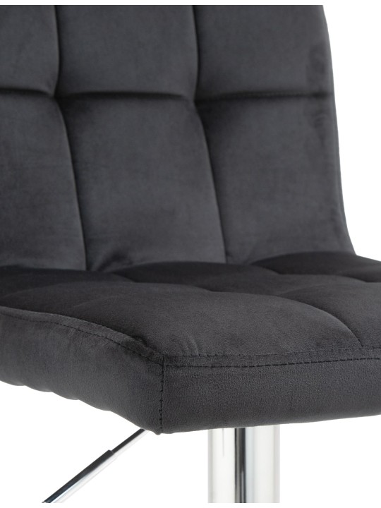 Taburete de bar Peru terciopelo cromo, negro