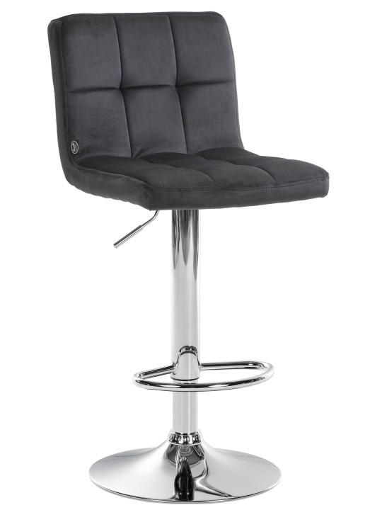 Taburete de bar Peru terciopelo cromo, negro