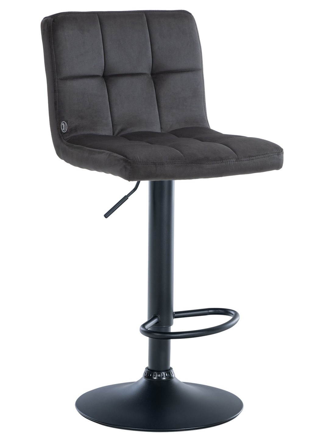 Taburete de bar Perú terciopelo, negro