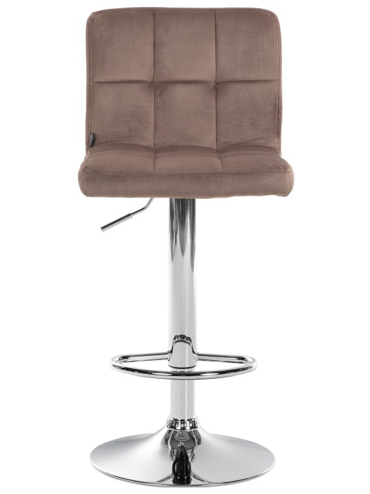 Juego de 2 taburetes de bar Perú terciopelo cromado, marrón Juego de 2 taburetes de bar Perú terciopelo cromado, marrón