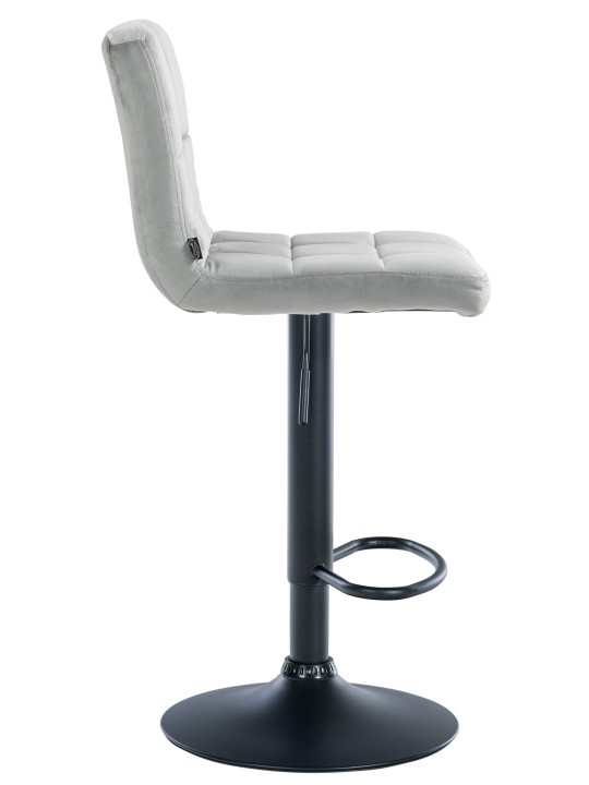 Juego de 2 taburetes de bar Perú terciopelo, gris