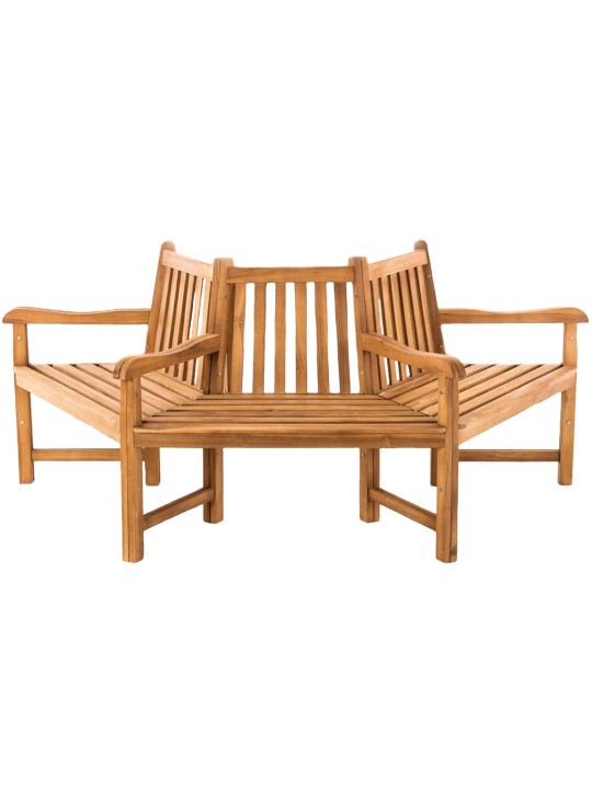 Banco kenna arbol con reposabrazos semicircular 200 cm, teca
