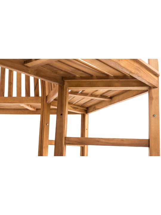 Banco kenna arbol con reposabrazos semicircular 200 cm, teca