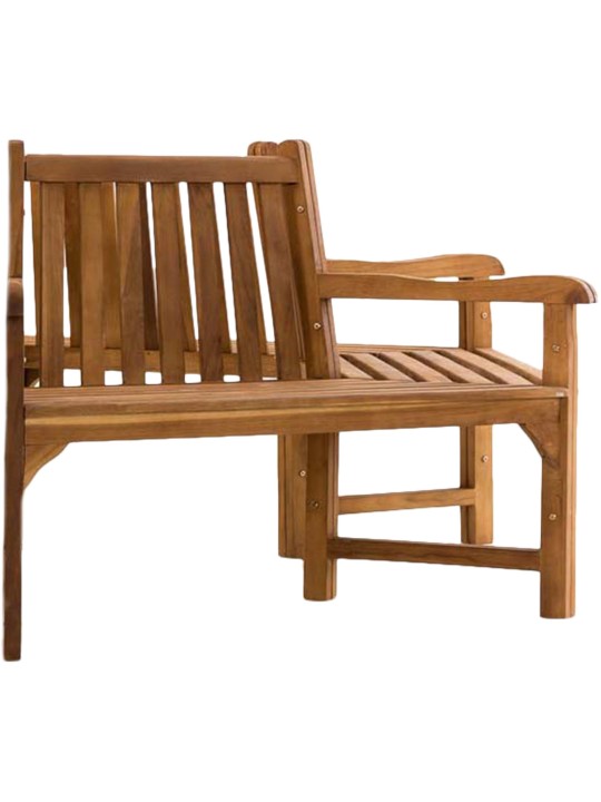 Banco arbol Kenna con reposabrazos semicircular 250 cm, teca