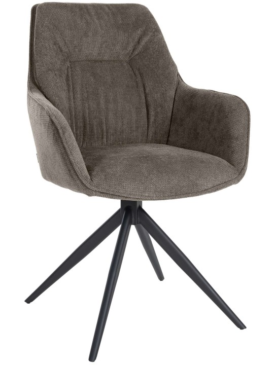 Silla de comedor Jules tela, gris oscuro