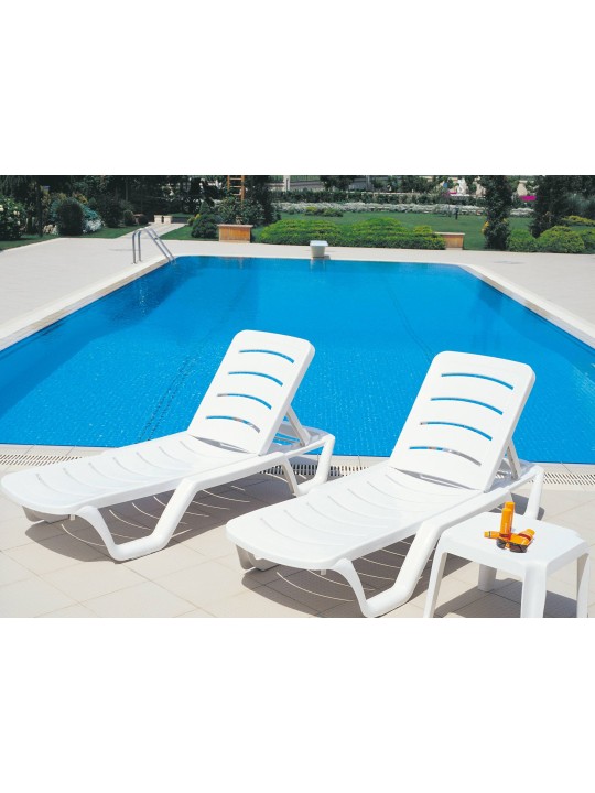 Juego de 10 tumbonas Bahama, blanco Juego de 10 tumbonas Bahama, blanco