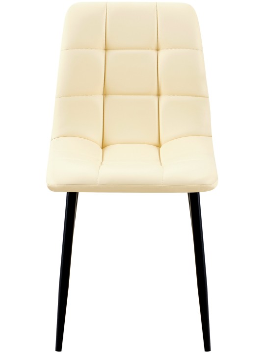 Juego de 4 sillas de comedor Antibes piel sintética, crema