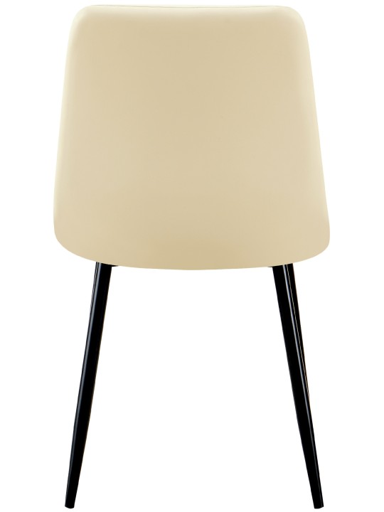 Juego de 4 sillas de comedor Antibes piel sintética, crema