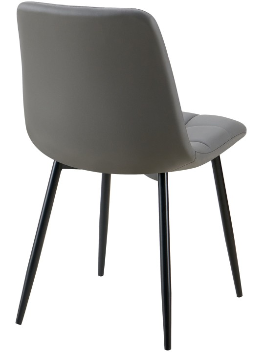 Juego de 4 sillas de comedor Antibes piel sintética, gris oscuro