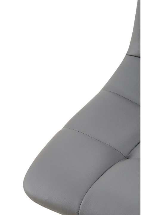 Juego de 4 sillas de comedor Antibes piel sintética, gris oscuro