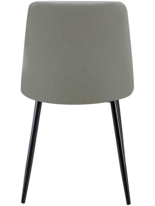 Juego de 4 sillas de comedor Antibes piel sintética, gris claro