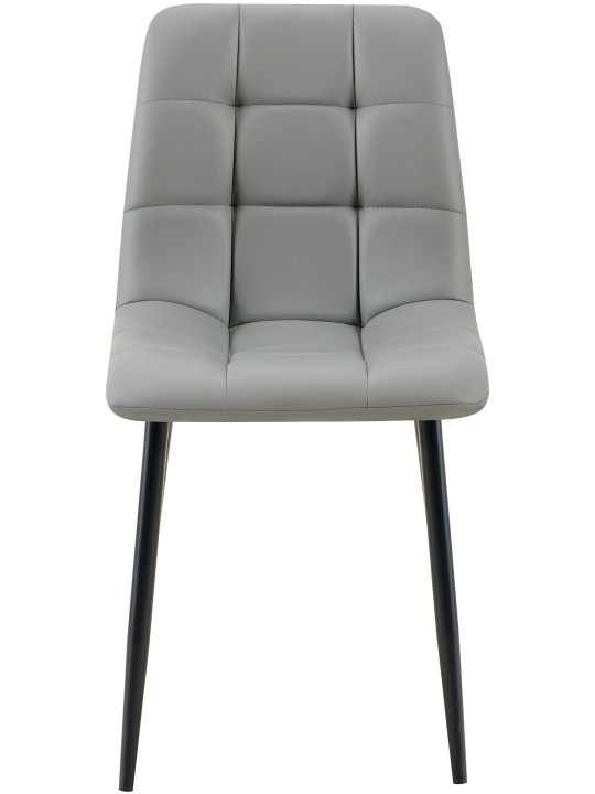 Juego de 4 sillas de comedor Antibes piel sintética, gris claro