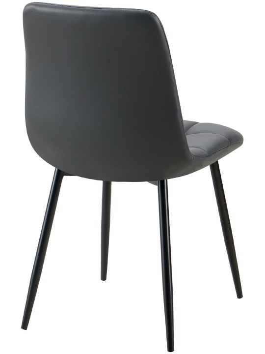 Juego de 4 sillas de comedor Antibes piel sintética, negro