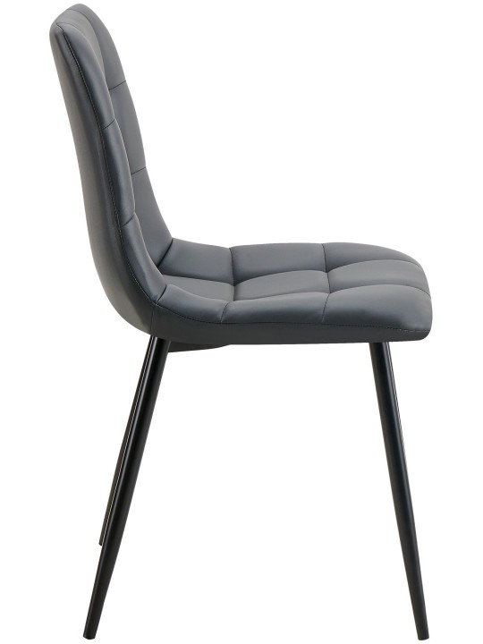 Juego de 4 sillas de comedor Antibes piel sintética, negro