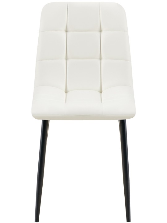 Juego de 4 sillas de comedor Antibes piel sintética, blanco