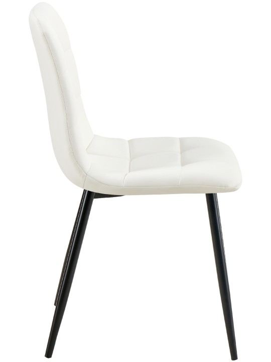 Juego de 4 sillas de comedor Antibes piel sintética, blanco