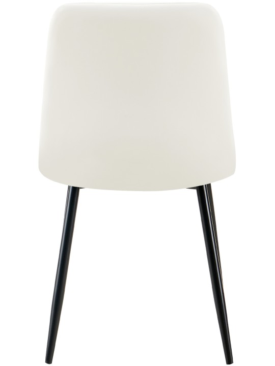 Juego de 4 sillas de comedor Antibes piel sintética, blanco