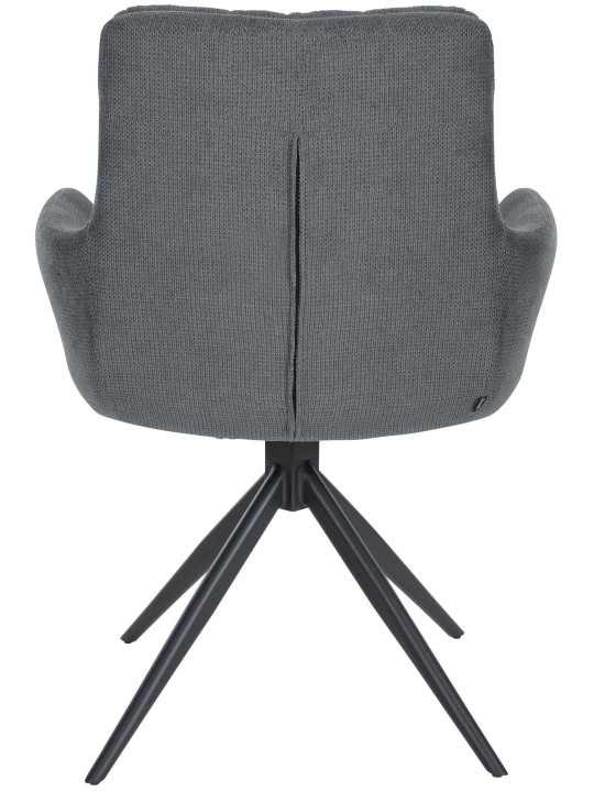 Silla de comedor Vilas tela, gris oscuro