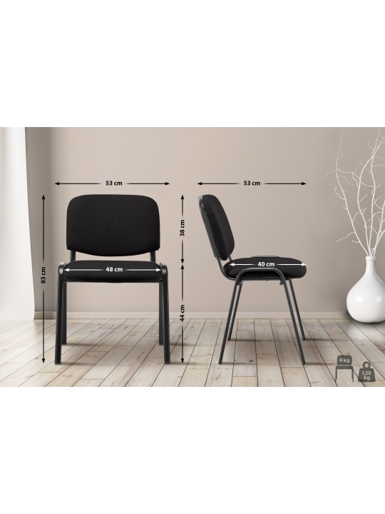 Silla de visita Ken tela, negro Silla de visita Ken tela, negro