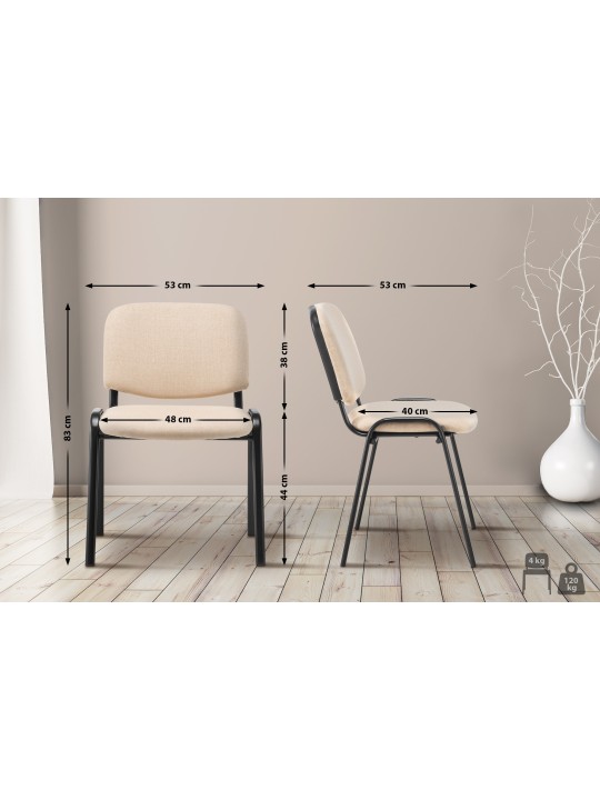 Silla de visita Ken tela, crema Silla de visita Ken tela, crema