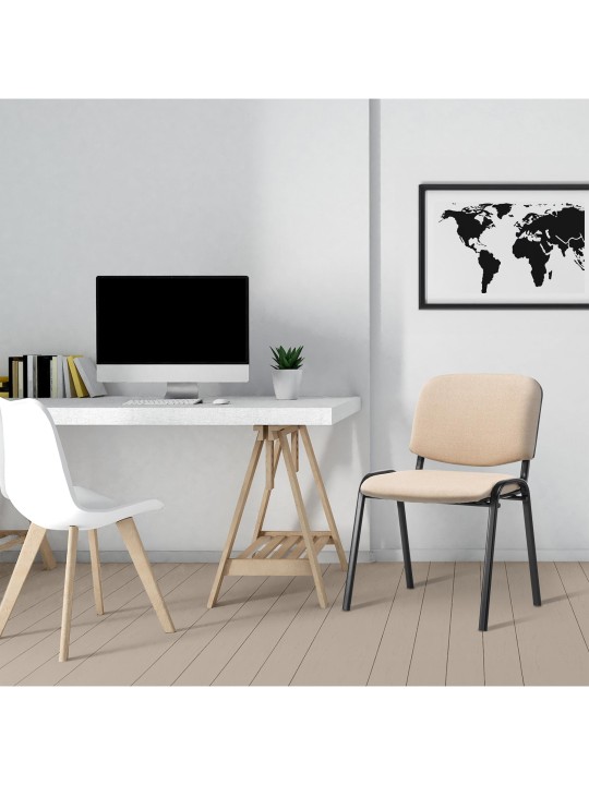 Silla de visita Ken tela, crema Silla de visita Ken tela, crema