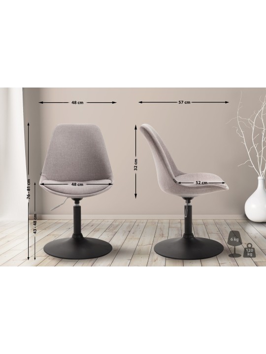 Silla Maverick B tela, gris