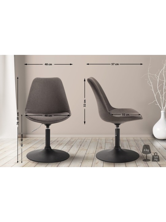 Silla Maverick B tela, gris oscuro