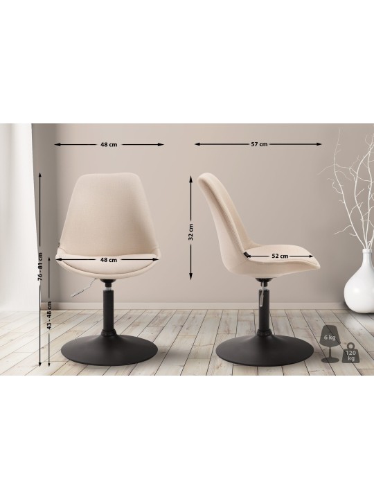 Silla Maverick B tela, crema