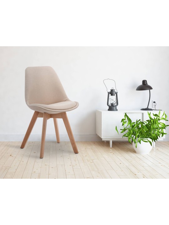 Silla de visita Borneo V2 Tejido Natura, crema