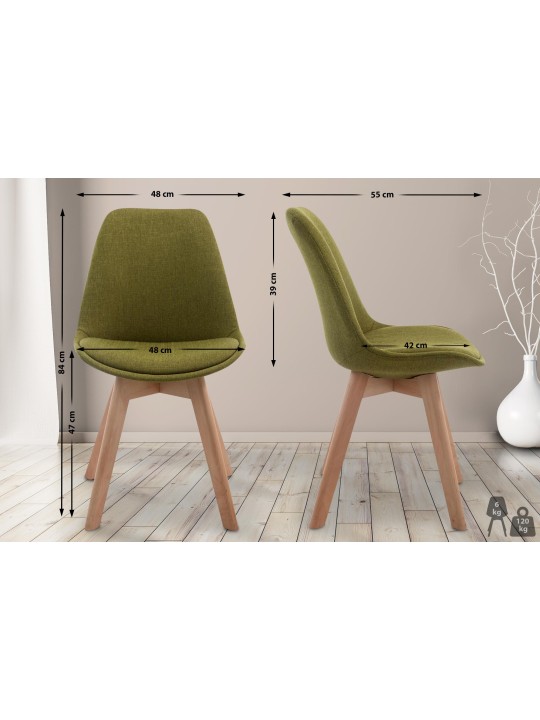 Silla de visita Borneo V2 Tejido Natura, verde