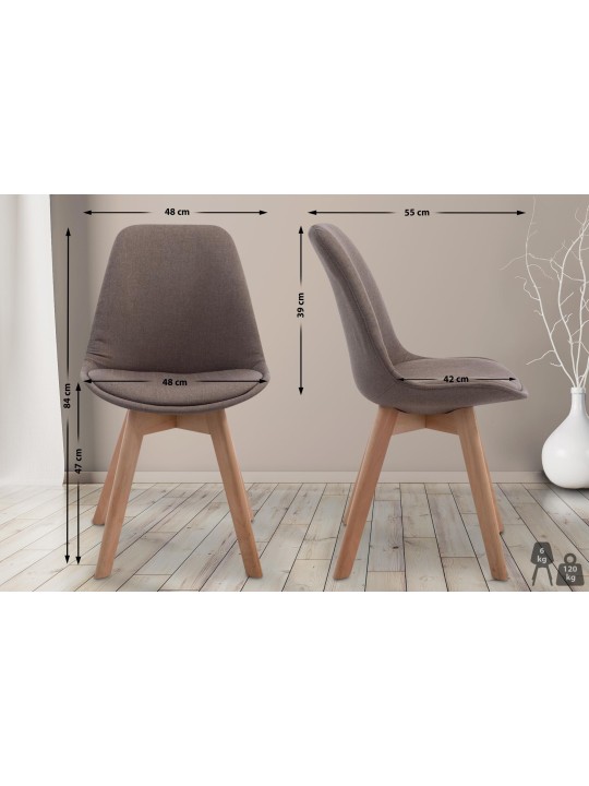 Silla de visita Borneo V2 Tejido Natura, taupe