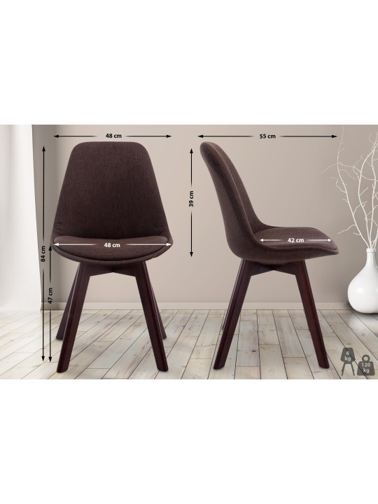 Silla de visita Borneo V2 tela nogal, marrón