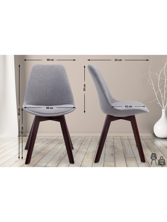 Silla de visita Borneo V2 tela nogal, gris