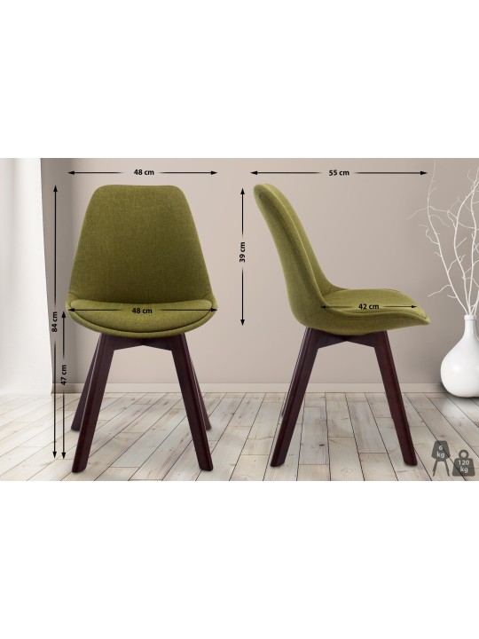 Silla de visita Borneo V2 tela nogal, verde