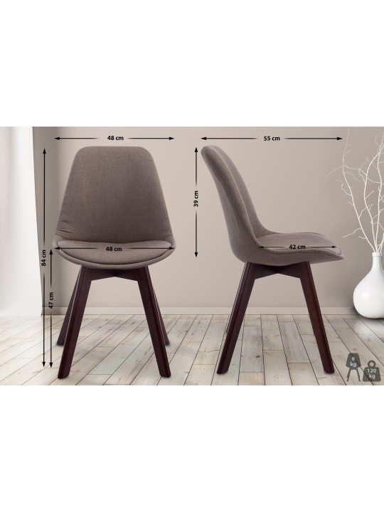 Silla de visita Borneo V2 tela nogal, taupe