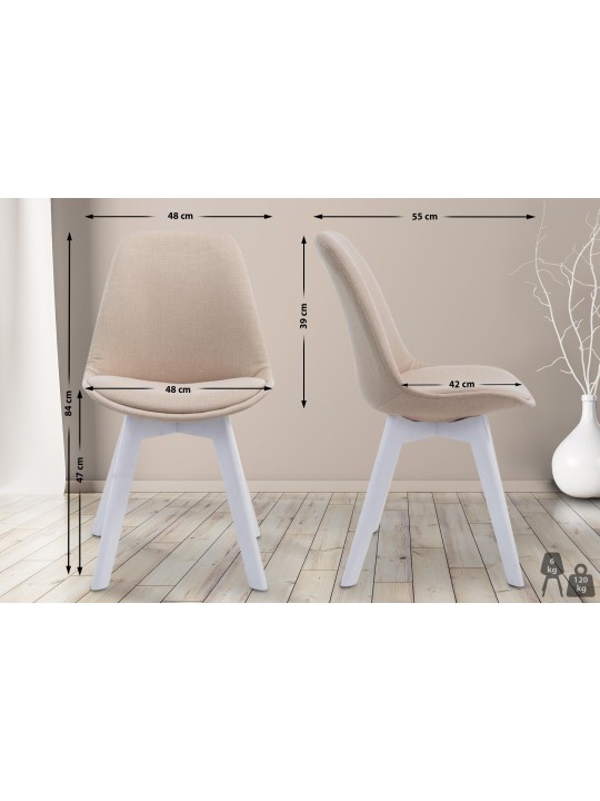 Silla de visita Borneo V2 tela, crema Silla de visita Borneo V2 tela, crema