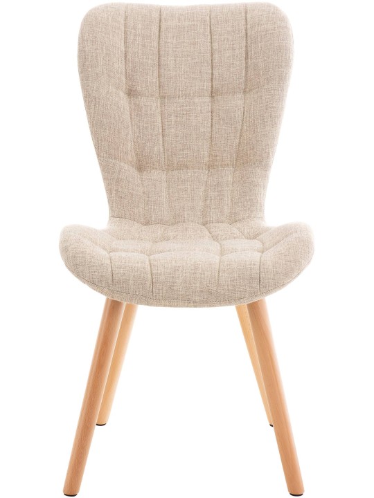 Conjunto de 2 sillas Elda tela, crema Conjunto de 2 sillas Elda tela, crema