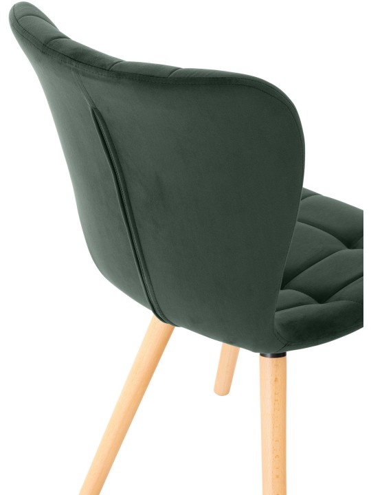 Conjunto de 2 sillas Elda terciopelo, verde