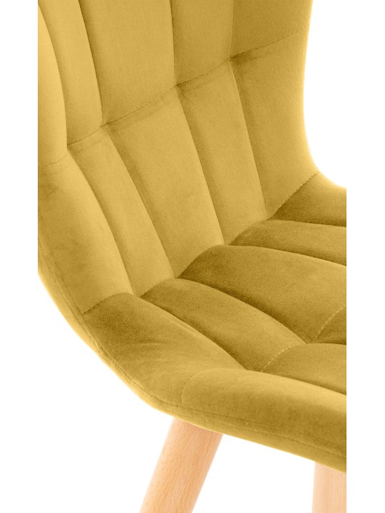 Conjunto de 2 sillas Elda terciopelo, amarillo