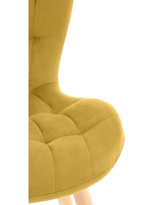 Conjunto de 2 sillas Elda terciopelo, amarillo