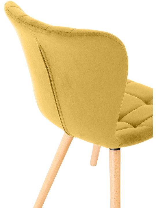 Conjunto de 2 sillas Elda terciopelo, amarillo