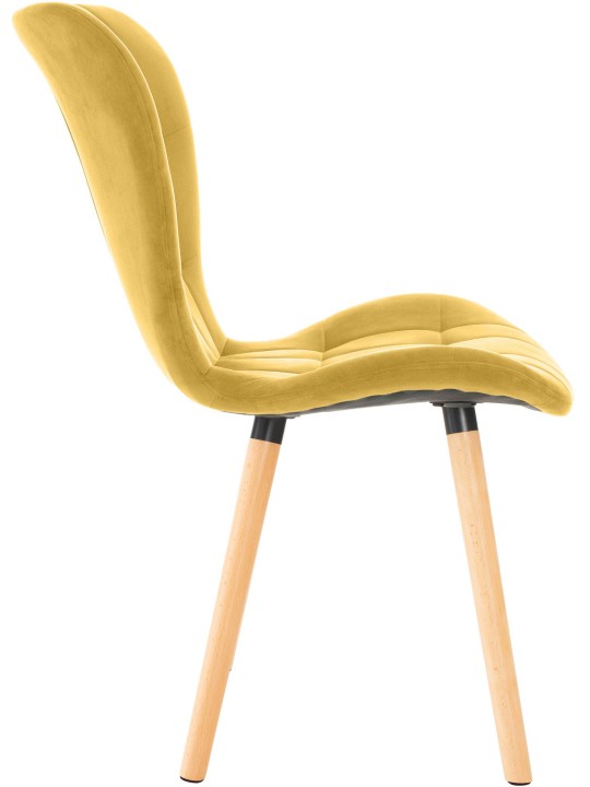 Conjunto de 2 sillas Elda terciopelo, amarillo
